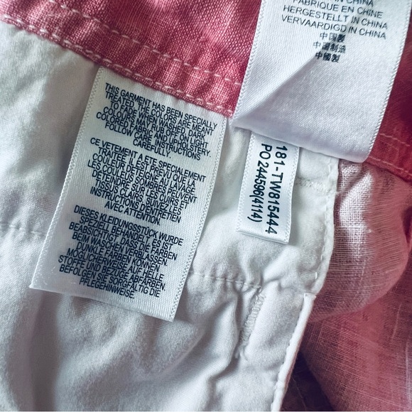 TOMMY BAHAMA Sea Glass Shorts 100% Linen Preppy Coral Pink Size 2 - Picture 11 of 12